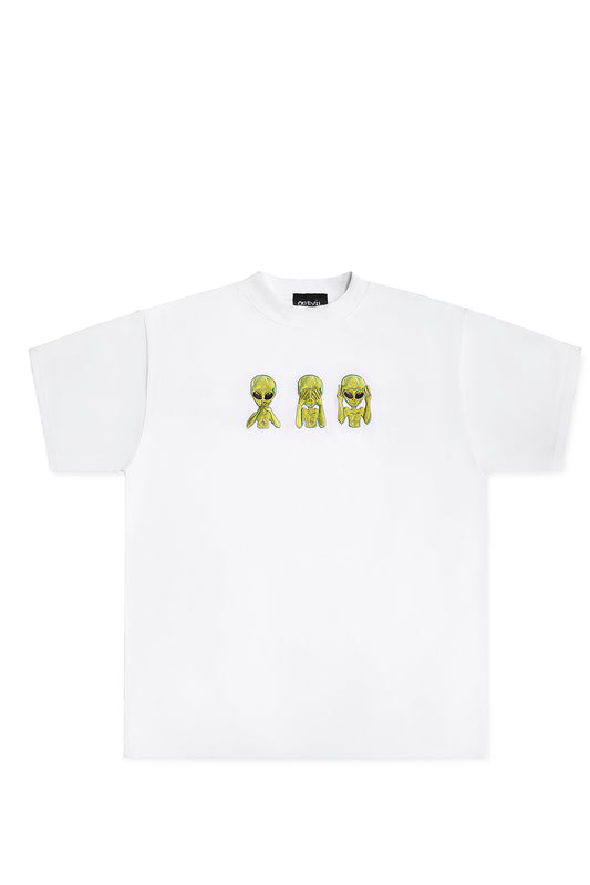 ALIEN EMBROIDERED T-SHIRT WHITE