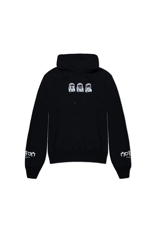 ASTRO EMBROIDERED HOODIE BLACK